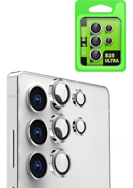 MYT09 Samsung Galaxy S25 Ultra Raze Metal Kamera Lens - Gümüş