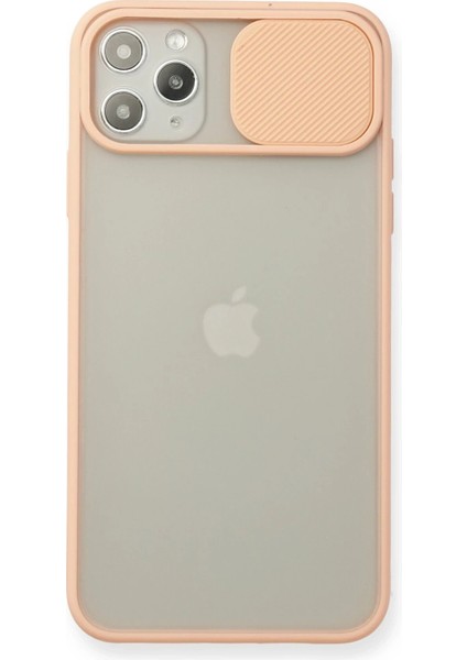 MYT09 iPhone 11 Pro Max Kılıf Palm Buzlu Kamera Sürgülü Silikon - Pembe