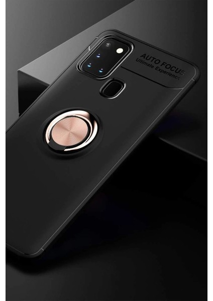 MYT09 Samsung Galaxy M31 Kılıf Range Yüzüklü Silikon - Siyah-Gold fiyatları