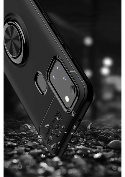 MYT09 Samsung Galaxy M31 Kılıf Range Yüzüklü Silikon - Siyah-Gold