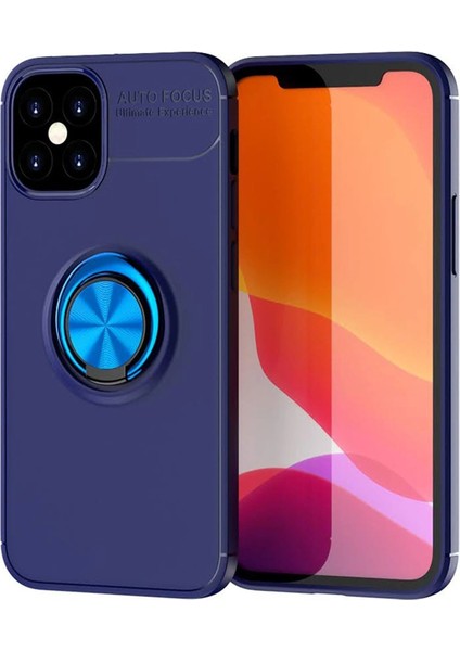 MYT09 iPhone 12 Mini Kılıf Range Yüzüklü Silikon - Mavi