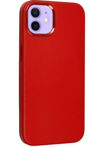 MYT09 iPhone 12 Kılıf Asya Deri Silikon - Kırmızı fiyatları