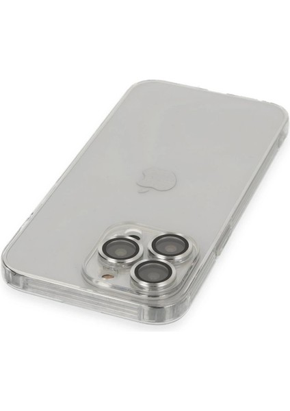 MYT09 iPhone 14 Pro Kılıf Luko Lens Silikon - Gümüş modelleri