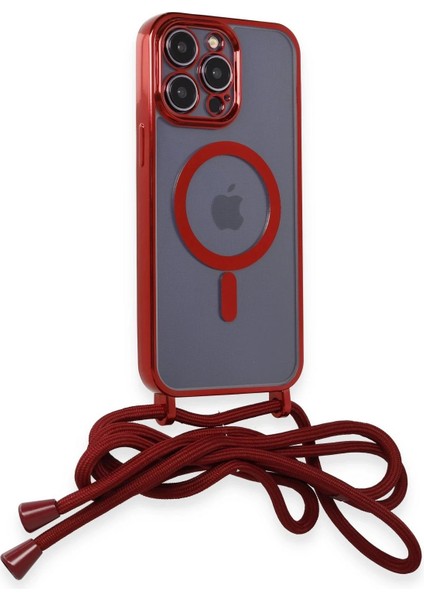 MYT09 iPhone 14 Pro Max Kılıf Divo Lazer Askılı Magsafe Kapak - Kırmızı fiyatları