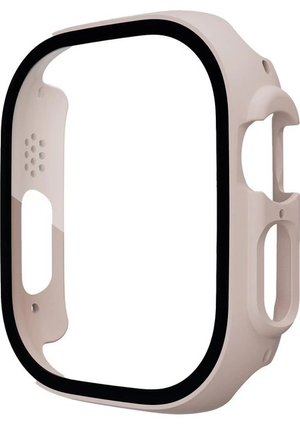MYT09 Apple Watch Ultra 49MM Desert Camlı Kasa Ekran Koruyucu - Metalik Gold fiyatları
