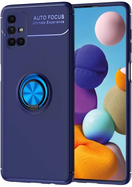 MYT09 Samsung Galaxy M51 Kılıf Range Yüzüklü Silikon - Mavi