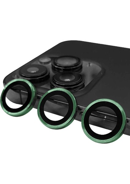 MYT09 iPhone 13 Pro Raze Metal Kamera Lens - Yeşil
