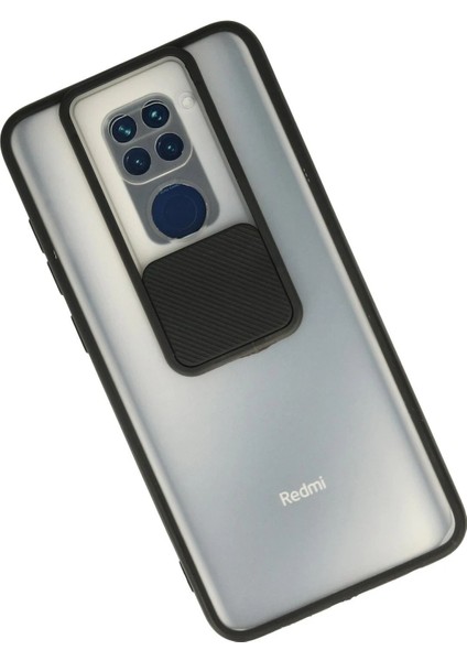 MYT09 Xiaomi Redmi Note 9 Kılıf Palm Buzlu Kamera Sürgülü Silikon - Siyah fiyatları