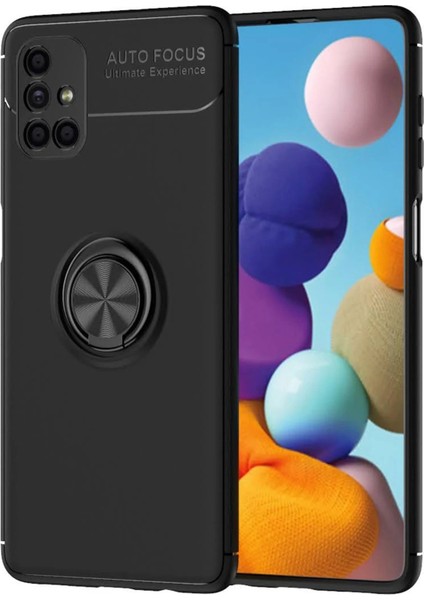 MYT09 Samsung Galaxy M51 Kılıf Range Yüzüklü Silikon - Siyah
