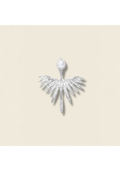 Kanat Tasarım Gold Kaplama Zirkon Taşlı Çelik Küpe | Melek | Figürlü Lüks Küpe fırsatları