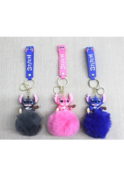 Ponponlu Stitch Anahtarlık ALK4245