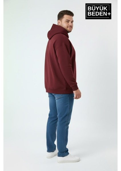 Erkek Büyük Beden Hoodie –rahat Kalıp Konforlu Unified Baskılı Sweatshirt SPR26BSW968 fiyatları
