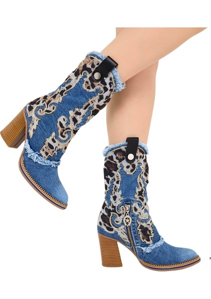 Kovboy Kot Çizmeleri, Kadın Kot Ayakkabılar, Western Botlar, Platrfom Kot Botlar / Doğum Günü Hediyesi