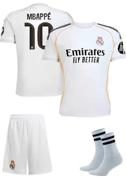 Real Madri'd Mbappe 2026 Yeni Sezon Futbol Çocuk Forması 3'lüset Çorap Hediyeli