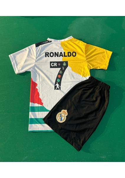 Ronaldo Özel Tasarım Tüm Takımlar Futbol Çocuk Forması 2'li Set Forma + Short
