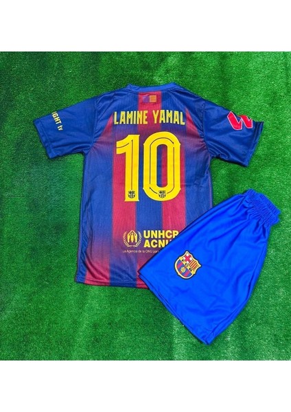 Barcelon'a 2025/26 Yeni Sezon Lamine Yamal 10 Numara Futbol Çocuk Forması 2'li Set Forma + Short