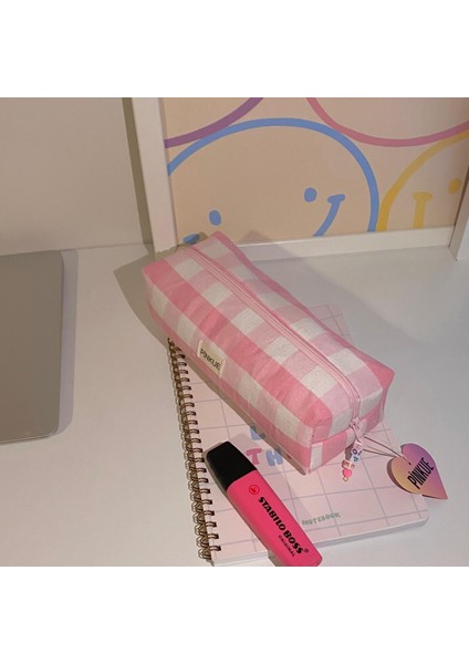 Ekose Desenli Kalemlik Makyaj Çantası modelleri