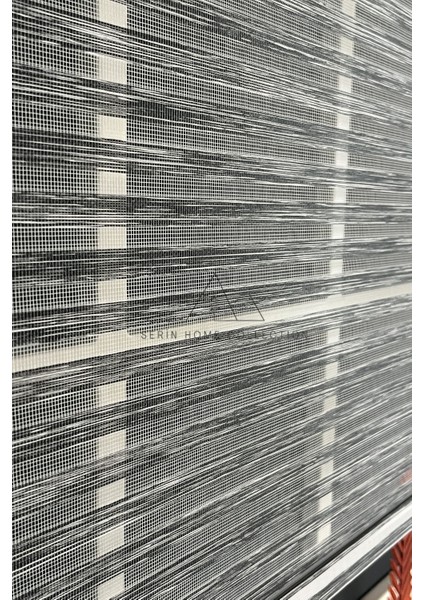 Siyah Bambu Jaluzi Görünümlü Tül ve Stor Perde (Dayanıklı Alüminyum Kasa)