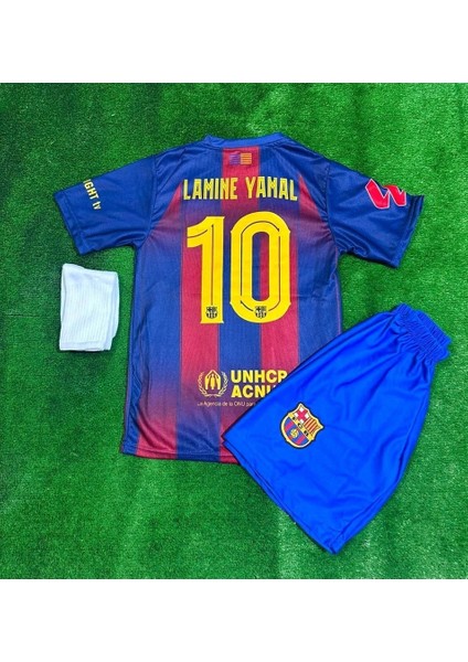 Barcelon'a 2025/26 Yeni Sezon Lamine Yamal 10 Numara Futbol Çocuk Forması 3'lü Set Çorap Hediyeli fiyatları