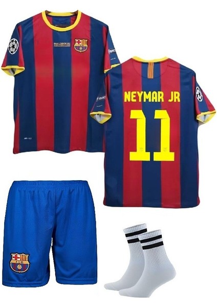 Barcelon'a Neymar Retro Futbol Çocuk Forması 3'lü Set Çorap Hediyeli