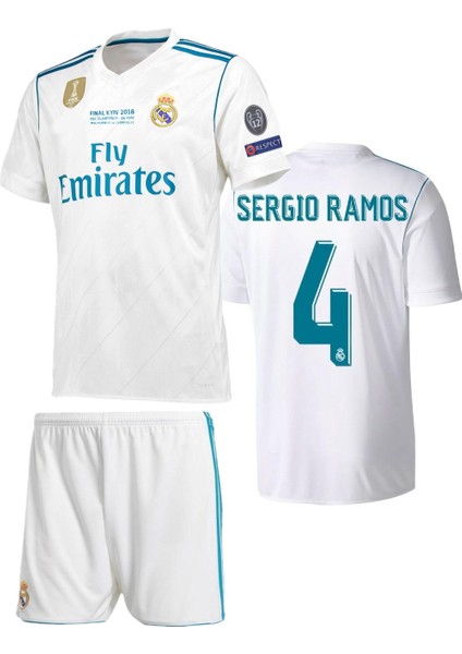2017 Kiev Sergio Ramos Real Madri'd Futbol Çocuk Forması 2'li Set Forma +Çorap