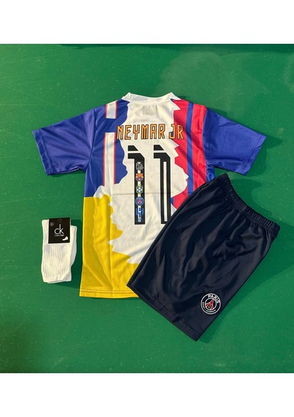 Neymar Tüm Klüpler Futbol Takımı Özel Tasarım Futbol Çocuk Forması 3'lü Set Çorap Hediyeli fiyatları