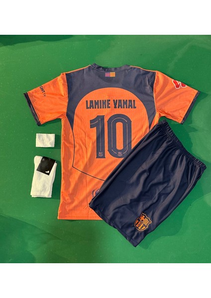 Barcelona Lamin Yamal Yeni Sezon 2025/26 Sezon Çocuk Forması 4'lü Set (Turuncu)