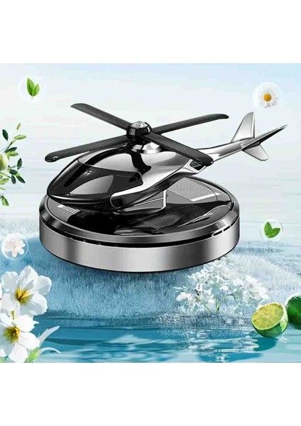 Güneş Enerjili Dönen Helikopter Araba Dekoru – Lüks Metal Gövde, Güneşle Otomatik Dönüş Gri fiyatları
