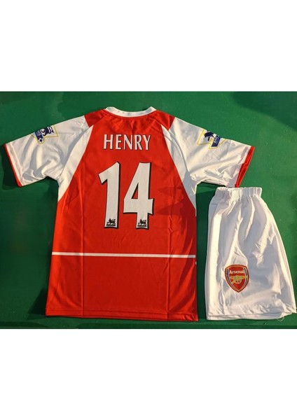 Arsenal 2005 Sezon Retro T. Henry 14 Numara Futbol Çocuk Forması 2'li Set Forma + Short