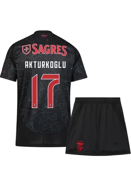 Benfica K.aktürkoğlu Siyah 2025 Sezon Futbol Çocuk Forması 2'li Set Forma + Şhort