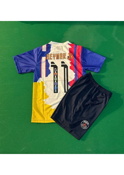 Neymar Tüm Klüpler Futbol Takımı Özel Tasarım Futbol Çocuk Forması 2'li Set Forma+Short fiyatları