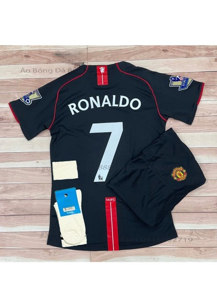 2008 Sezon Retro Ronaldo Siyah Futbol Çocuk Forması 4'lü Set