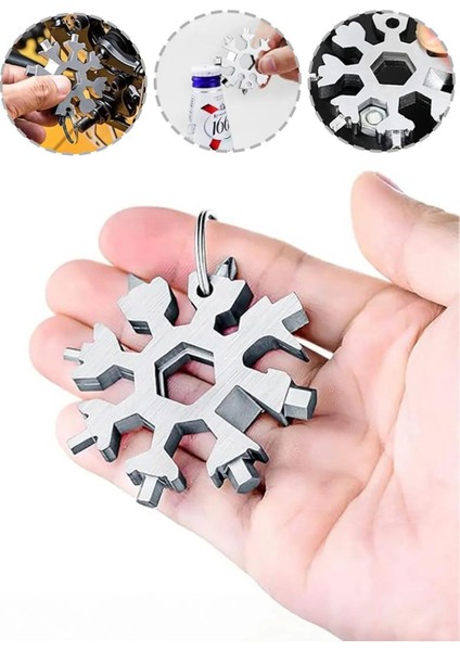 Çok Amaçlı Metal Kar Tanesi Tornavida Seti Taşınabilir Pratik Alyan Takımı 19 In 1 Anahtarlık Açıcı