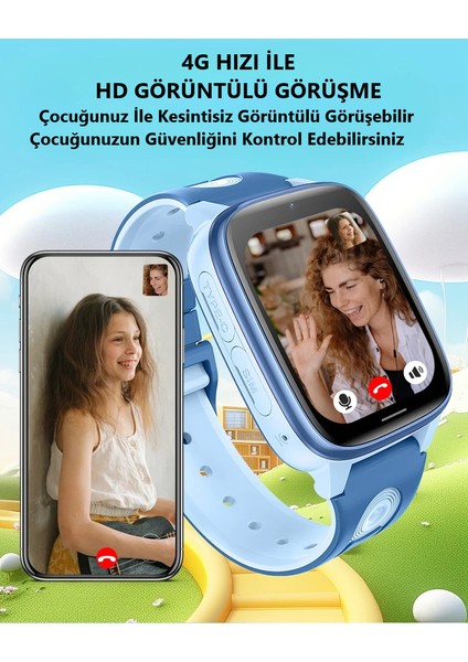 CT23 Sim Kartlı 4g Video Görüşme Gps Takip Saati