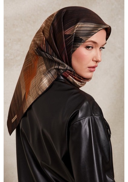 Siyah Çizgi Desen Twill Ipek EŞARP-0916 fiyatları