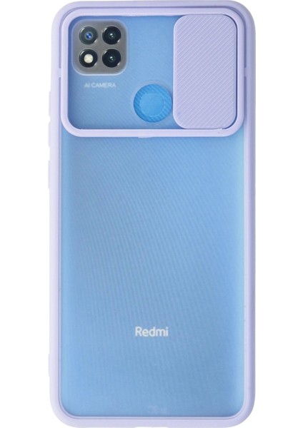MYT09 Xiaomi Redmi 9c Kılıf Palm Buzlu Kamera Sürgülü Silikon - Lila