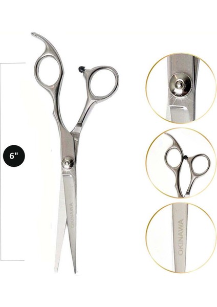 Profesyonel Berber Kuaför Saç Kesme Makası 6" No 13