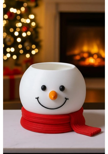 Şapkalı Kardan Adam Kase | Çıkarılabilir Kapaklı Karlı Kase | Yılbaşı Dekor ve Şekerlik modelleri