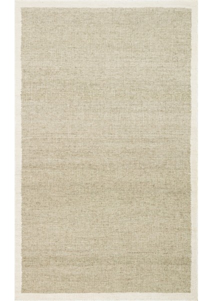 Soul Mint Cream, Yün ve Jüt ile Üretilen Kendinden Bordürlü Modern %100 Doğal Salon Halısı