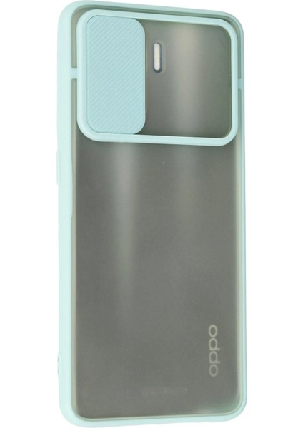 MYT09 Oppo Reno 5 Lite Kılıf Palm Buzlu Kamera Sürgülü Silikon - Turkuaz modelleri