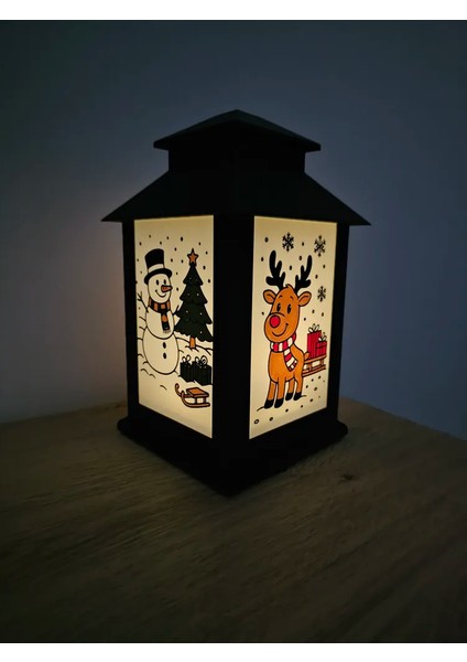 Yılbaşı Feneri | Noel Dekoratif Fener | Masa ve Vitrin Süsü