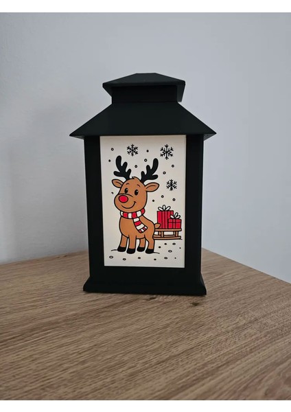 Yılbaşı Feneri | Noel Dekoratif Fener | Masa ve Vitrin Süsü