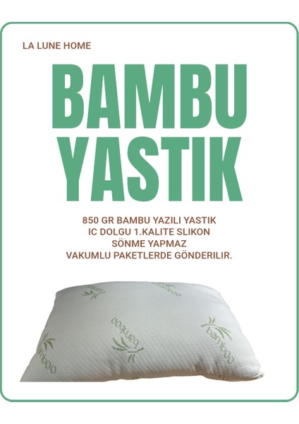 Bambu Baskılı Slikon Yastık 2'li