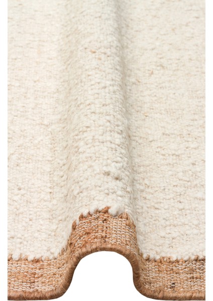 Soul Cream Natural, Yün ve Jüt ile Üretilen Kendinden Bordürlü Modern %100 Doğal Salon Halısı modelleri