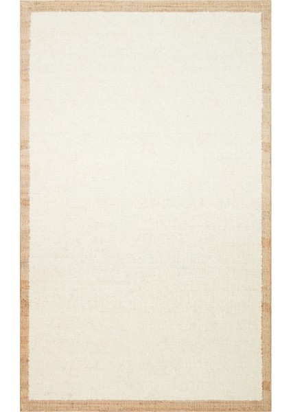 Soul Cream Natural, Yün ve Jüt ile Üretilen Kendinden Bordürlü Modern %100 Doğal Salon Halısı