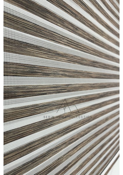 Kahverengi Bambu Jaluzi Görünümlü Tül ve Stor Perde (Dayanıklı Alüminyum Kasa) indirimleri