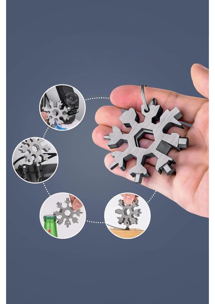 Çok Amaçlı Metal Kar Tanesi Tornavida Seti Taşınabilir Pratik Alyan Takımı 19 In 1 Anahtarlık Açıcı modelleri