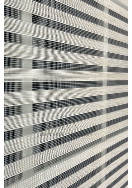 Krem Bambu Jaluzi Görünümlü Tül ve Stor Perde (Dayanıklı Alüminyum Kasa) indirimleri