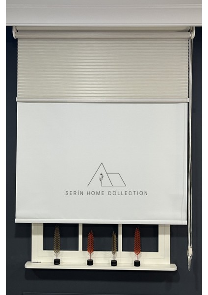 Krem Bambu Jaluzi Görünümlü Tül ve Stor Perde (Dayanıklı Alüminyum Kasa) fırsatları
