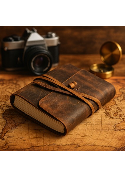 El Yapımı Hakiki Deri Vintage Defter | Kağıdı %100 El Yapımı